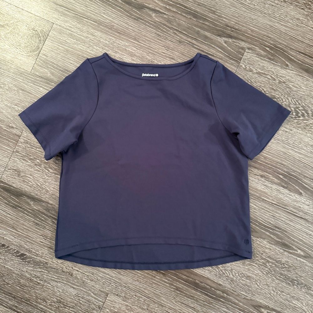Betabrand Short Sleeve Navy Top